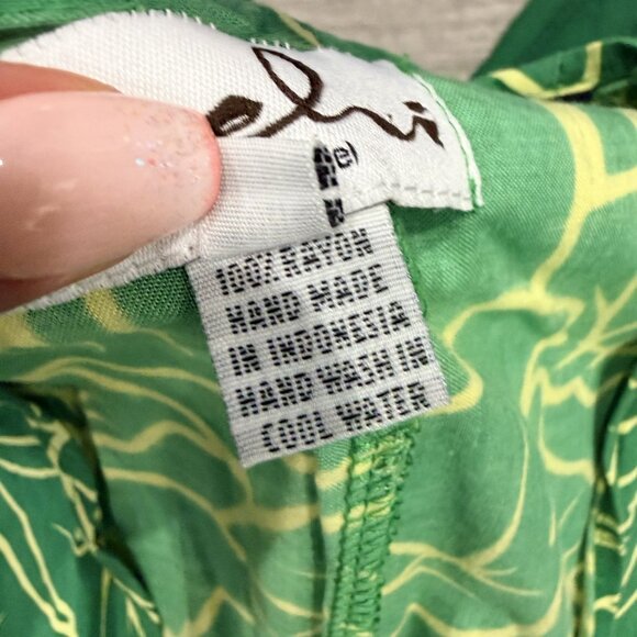 Wehi Designs Hawaii Womens One Size Kalo Taro Print Green Kimono Cardigan - Picture 3 of 10